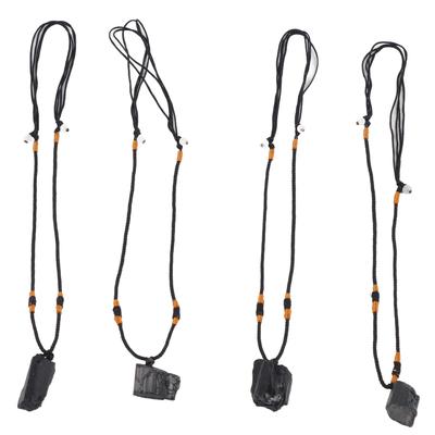 4Pcs Turmalin Anhänger Halskette Pullover Kette Einstellbare Schnur Tuch Zubehör