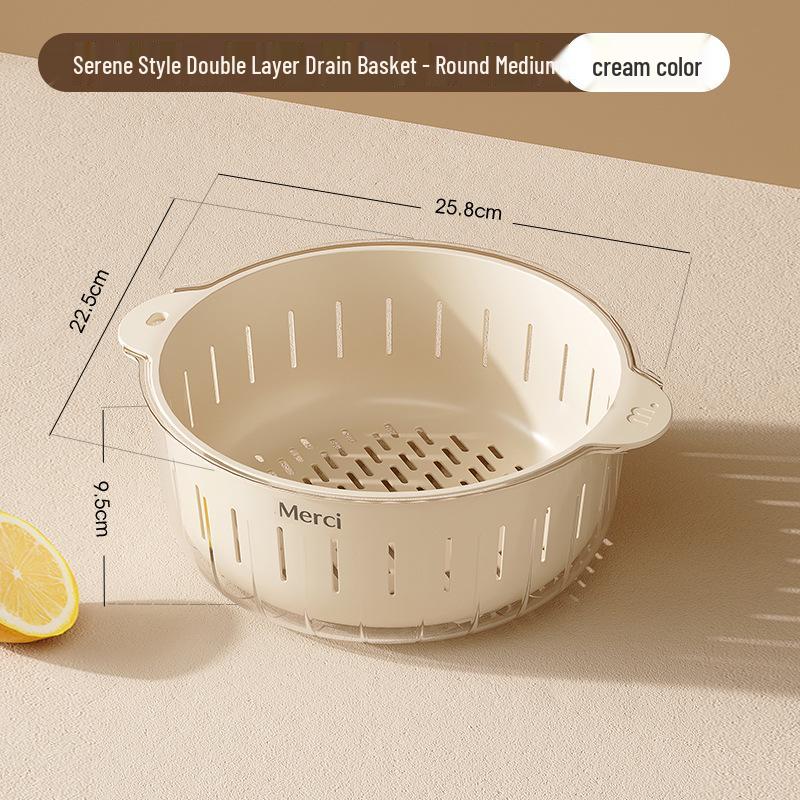 

Double Layer Kitchen Sink Drain Basket for Washing Vegetables and Fruits