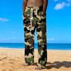 Men's Loose Casual Solid Color  Trousers Camouflage Printed Straight Pants