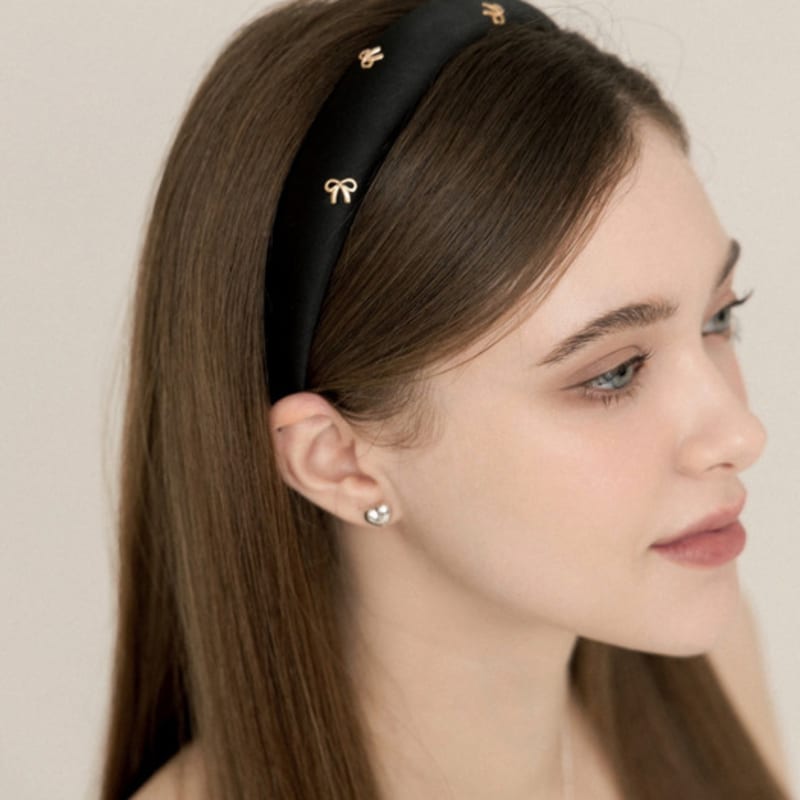 LILYKORI Black Mini Ribbon Hair Band