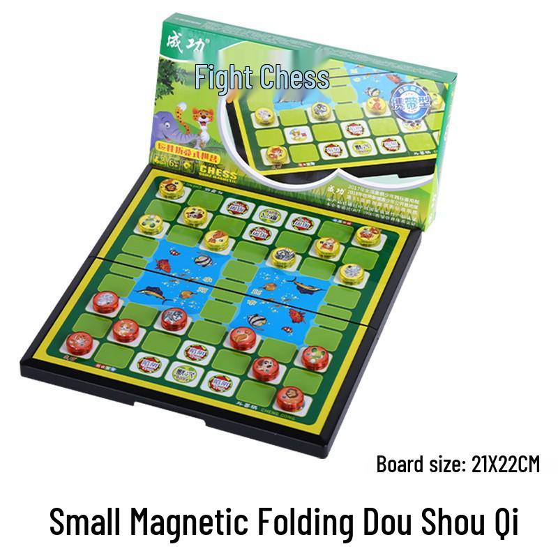 Compact Magnetic Folding Checkers: Parent-Child Educational Game for Adults & Kids.