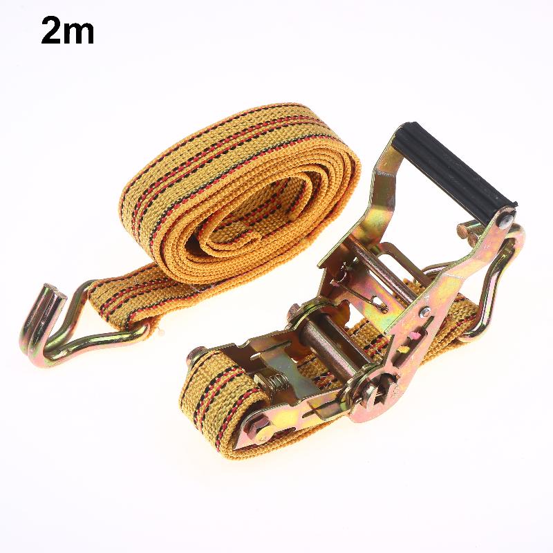 Heavy Duty Ratchet Tie Down Straps 2/3/4/6 Meter Long Double Hook Lashing Belt For Truck Cargo Securing Transport Binding