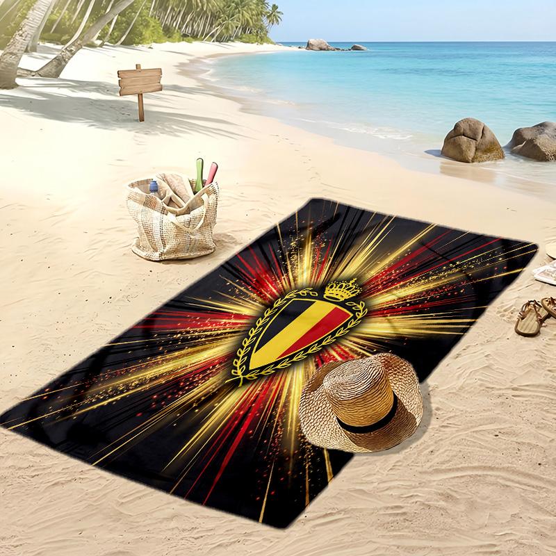 Belgien Fußball Druck Strandtuch Schnelltrocknend Super Saugfähig Weich Badetuch zum Schwimmen Strand Reisen Fan Souvenir Geschenk