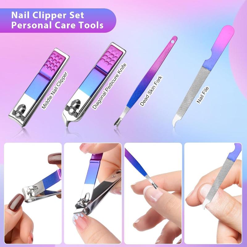 Manicure Set Nail Clippers Pedicure Kit Men Women Grooming kit Manicure Professional Nail Care Tools Gift with Luxurious Travel