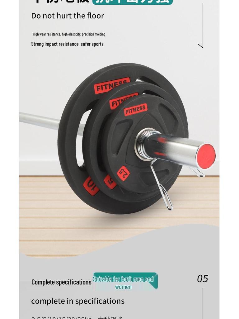 Colored PU Barbell Plates with Rubber Coating and Hand Grips for Weightlifting and Competition