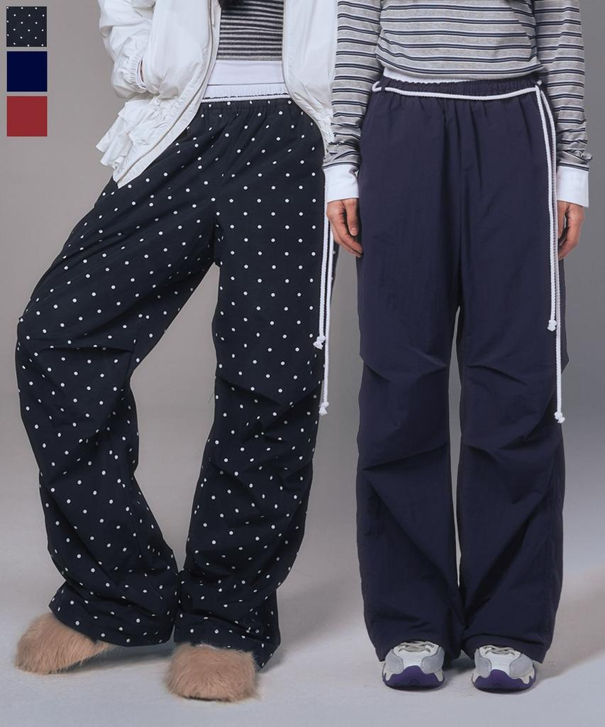 YOUHEE [3Colors] Cotton Layered Banding Wide Pants