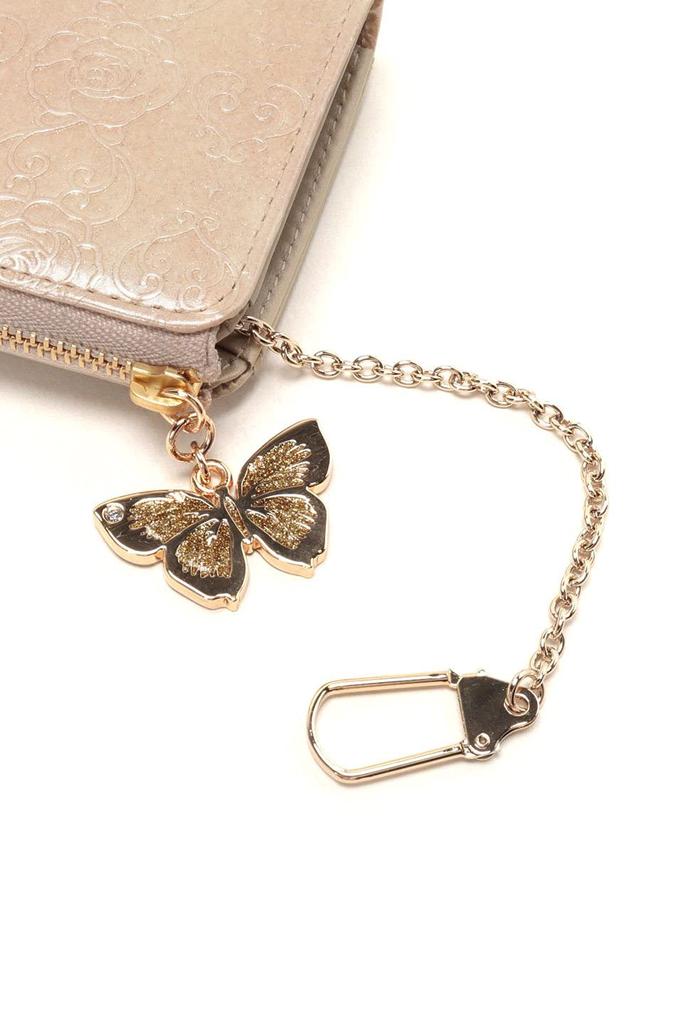 Anna Sui Case with and Rose Beige Multi-Purpose Coin, Card, Keychain, Heart,