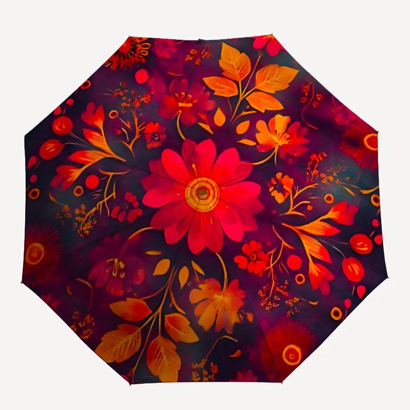

1pc Floral Mandala Automatic Open/close Umbrella, 8-Rib sturdy structure, Auto Folding/Opening, Portable Travel Umbrella for Women,069
