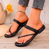 Mode Flats Damen Hausschuhe Designer Sandalen Damenschuhe 2025 Sommer Trend Zehensteg Pantoletten Flache Walking Weiche Zapatillas De Mujer