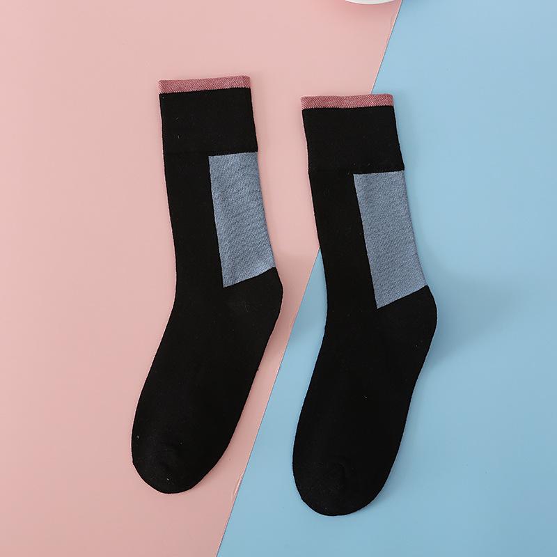 Ladies Spring and Autumn New Color Matching Cotton Versatile Breathable Tube Socks
