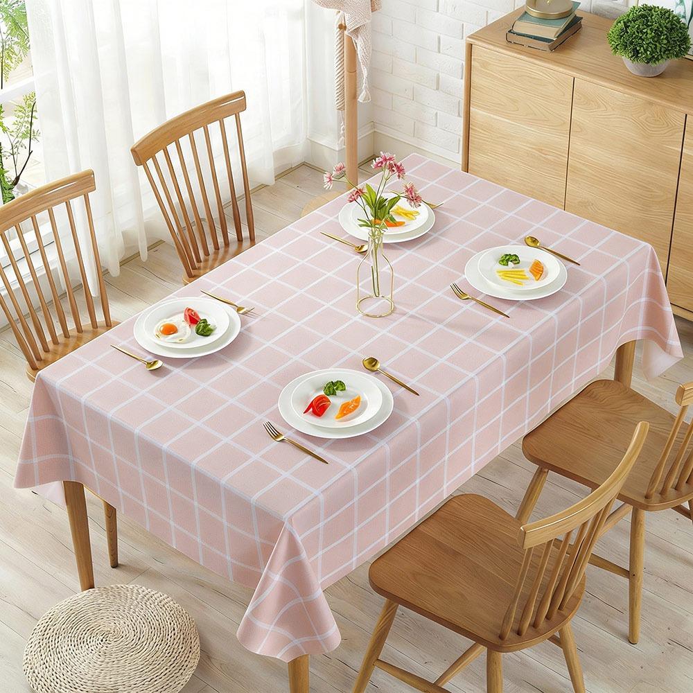 New 90x140cm Tablecloth Waterproof Oilproof Placemat Rectangula Antifouling Picnic Mat розовый