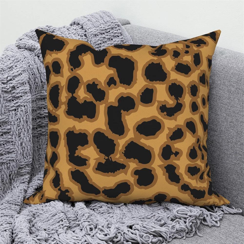 Decorative Throw Pillowcase  Sofa Car Living Room Decoration Leopard Cushion Cover