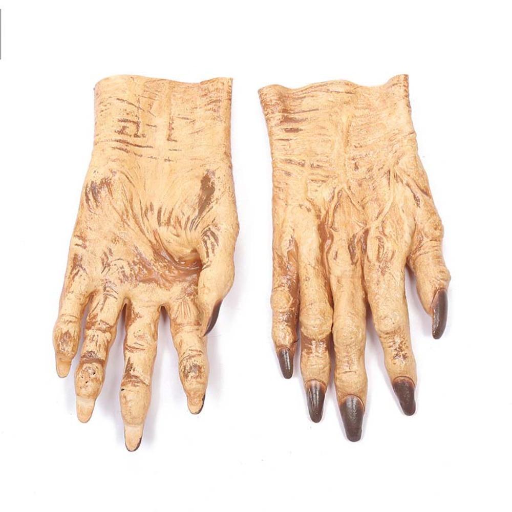 Waterproof Halloween Cosplay Gloves Vinyl Makeup Party Props Funny Werewolf Simulated Gloves  Women