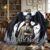 Death Note Flannel Blanket Printed Comfortable Warm, Fits Bedrooms, Sofas, Beds, Chairs, Picnics, Travel -HE19