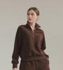 SCHWA Modern Boucle Zip-Up Sweatshirt (Brown)