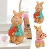 Osterfigur Dekorationen 4 Zoll Mini Harz Kaninchen Statue Tischdeko Niedliche Figuren Tisch Trommler Ornament