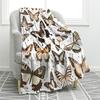 Super Soft Funny Butterfly Throw Blanket Cozy Fleece Fuzzy Plush Flannel Blanket for Travel Camping Living Room Sofa Decor Gift