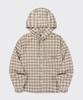 CONCEPTCOLLEGE Basic Logo Flannel Check Hoodie_Beige [Unisex]