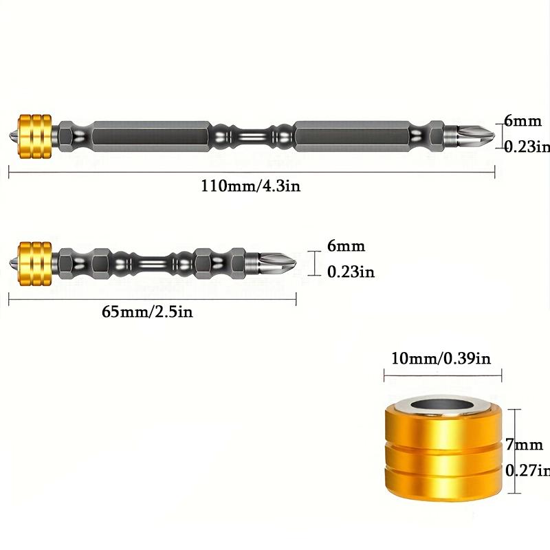 PH2 Härte 65mm/110mm Doppelkreuzschlitz Sechskantgriff Magnetischer Elektrischer Schraubendreher mit Ring Kreuzschlitzschraubendreher Set
