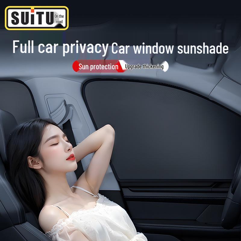 Magnetic Car Window Sunshade - Heat Insulation & Sun Protection Cover Static cling rear window square - single piece