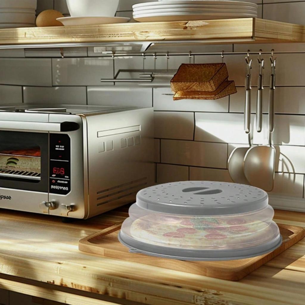 1pc Silicone Microwave Splatter Cover with Expandable Food Heating Anti-Splatter Lid, Foldable Drain Basket, Dishwasher Safe, Multi-Purpose Accessory