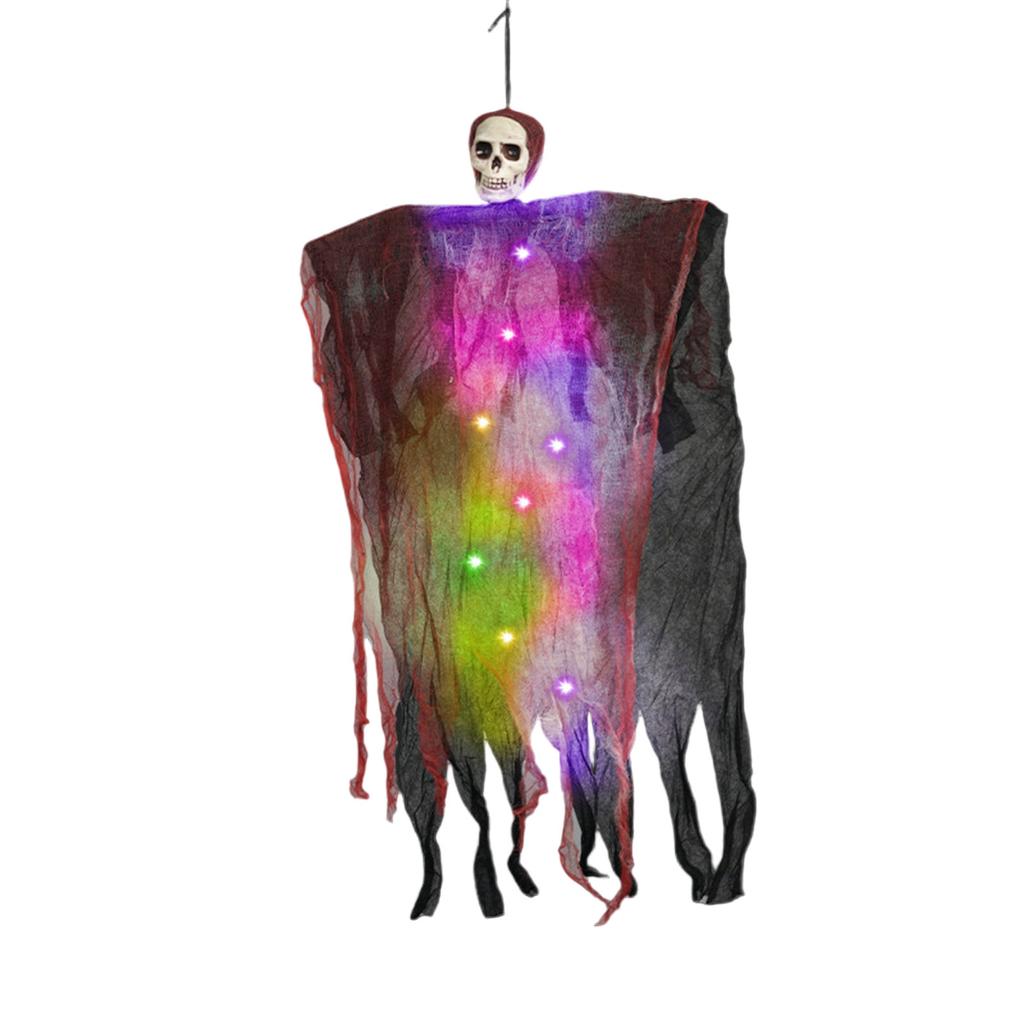 Glowing Ghostly Skeleton Hanging Decoration With LED Light Halloween Ceiling Decoration For Garden Yard Outdoor Indoor