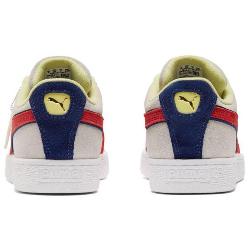 PUMA Suede Decor8 Unisex Low top Lightweight Wear resistant Balanced Leather Skate Shoes White Red Blue 380534-01
