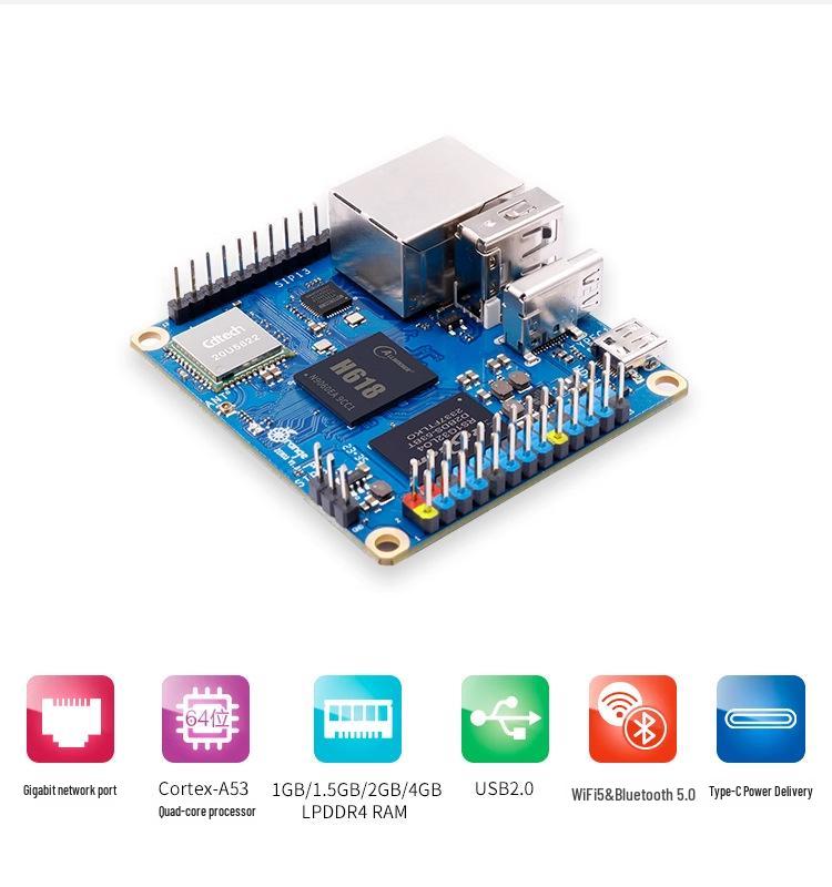 Orange Pi Zero 3 Dev Board: Allwinner H618 Quad-Core Processor & Gigabit Ethernet.