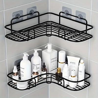 Bohrloses Eck-Badezimmer- & Küchen-Aufbewahrungsregal