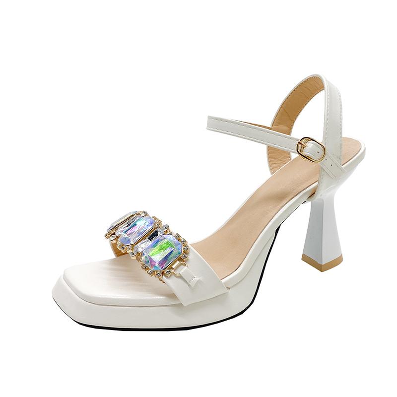 

Fashion 2025 New Summer Women’s Sandals Open Toe High Heels Fashion Thick Heel Narrow Strap Party Shoes Women Casual Sandals Women 36