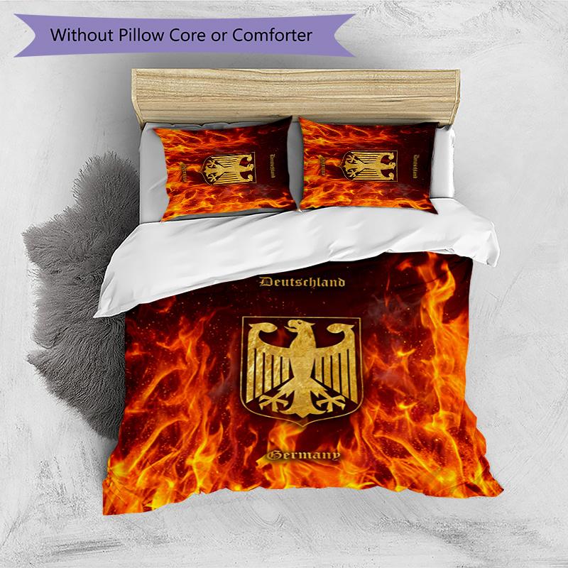 Germany Football Printed Bedding 3 Piece Set Cozy Breathable Bed Cover Set as Housewarming Holiday Gift