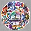 50PCS Luminous Tree of Life Stickers: Dreamy, Colorful, Waterproof Decorations for Girls