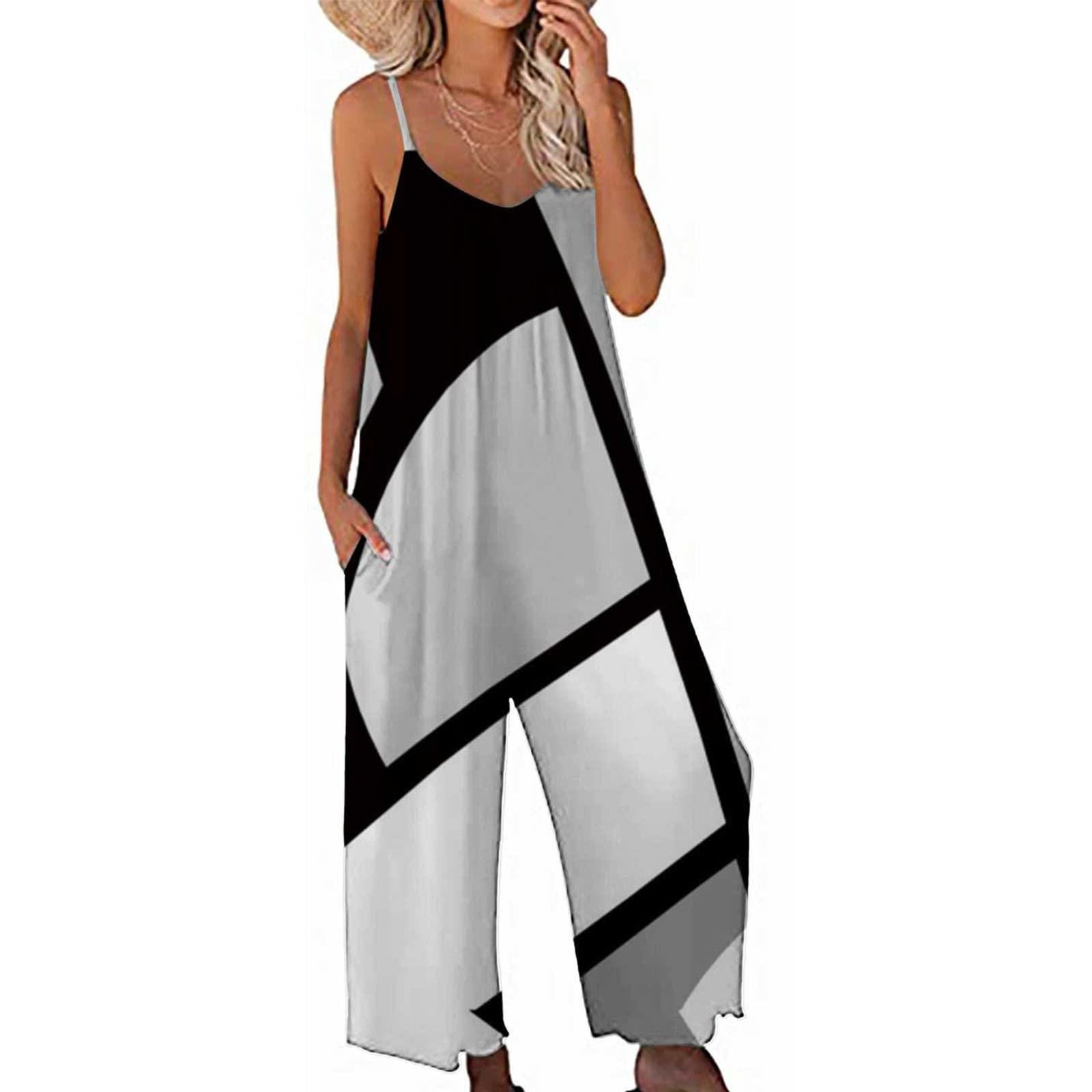 

Женские свободные комбинезоны без рукавов с регулируемыми бретельками, эластичные длинные брюки, комбинезон с карманами