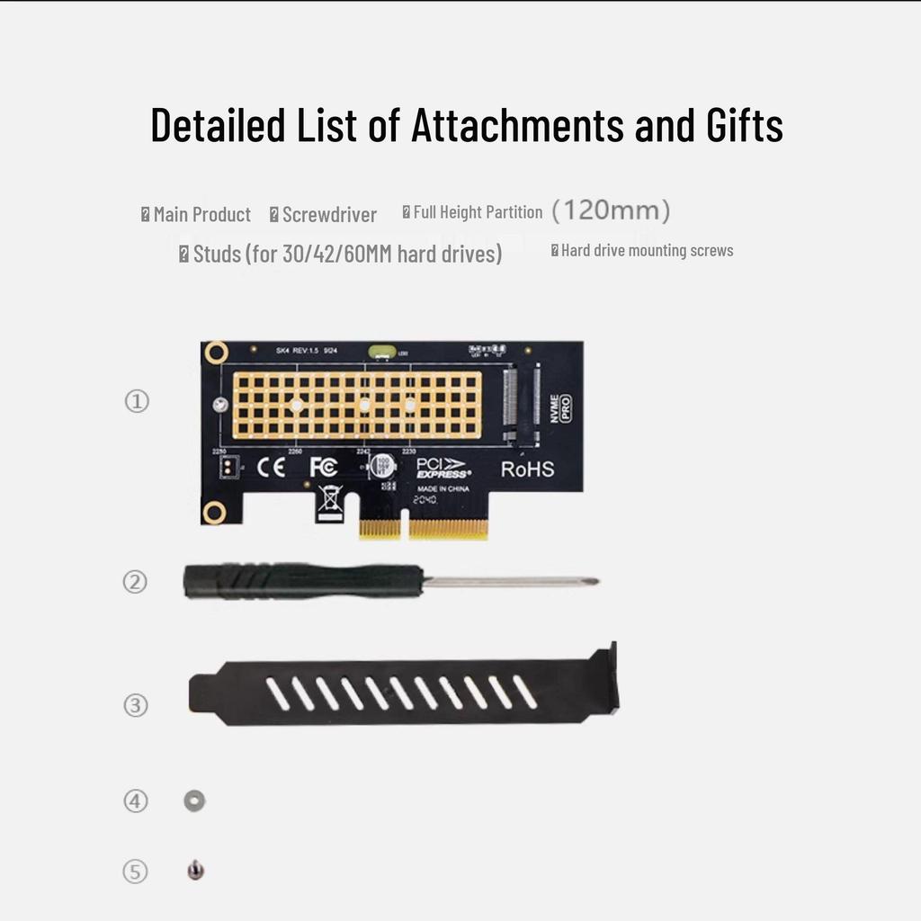JiaYi SK1 M.2 To PCIe 3.0 X1 NVMe Adapter (M Key, No SATA NGFF Support)