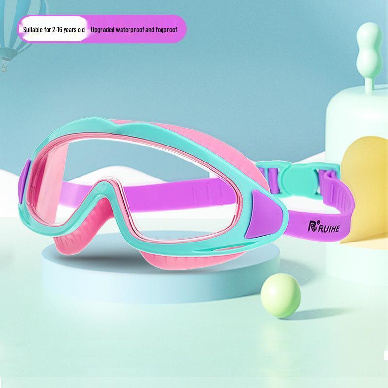 Ruihe RH2110 Kids' Waterproof Anti-Fog Swimming & Diving Goggles with Swim Cap