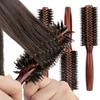 Wood Handle Round Rolling Brush Straight Twill Hair Comb Boar Bristle Round Barrel Hair Curling Brush Hairdressing Styling Tool