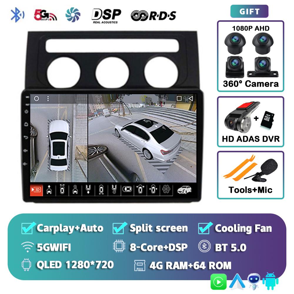 Android 14 Carplay Auto Car Radio For Volkswagen Touran 1 2003-2010 Multimedia Video Player Navigation GPS Stereo 2din DVD Audio