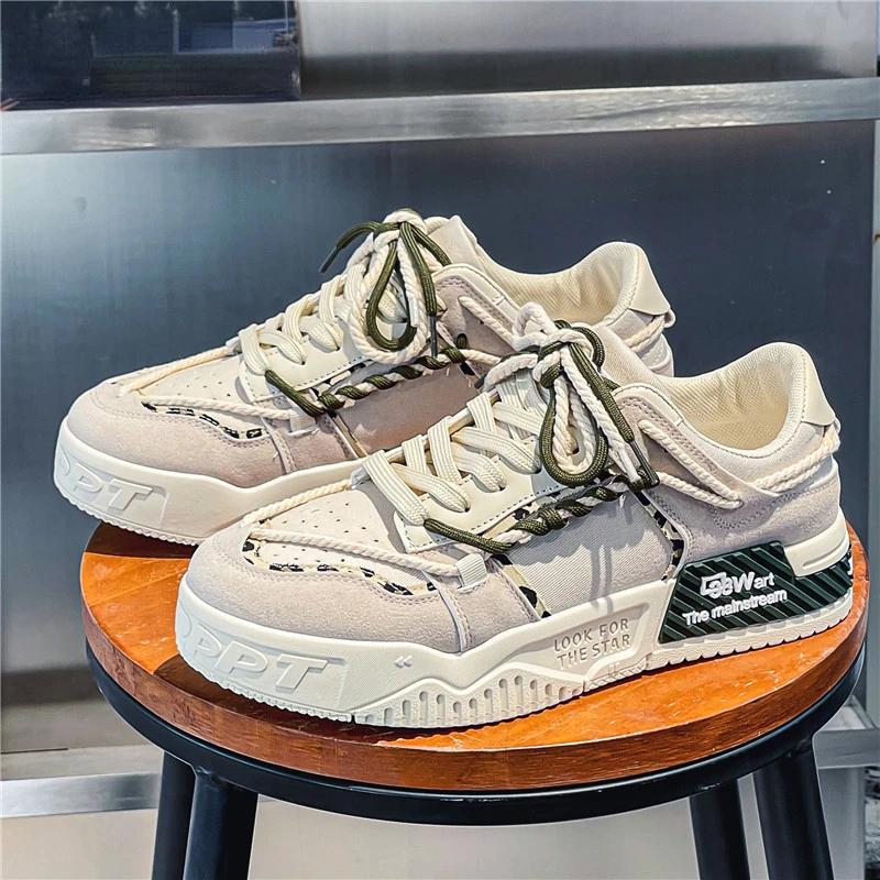 Mode Herrenschuhe Sneaker Mode Schnürschuhe Skateboardschuhe Bequeme Atmungsaktive Vulkanisierte Schuhe Studenten Sportschuh Zapatillas