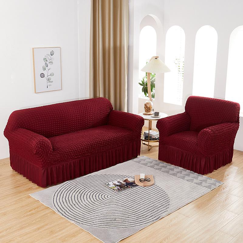 Solid Color Sofa Cover Living Room Combination Non-Slip Stretch Sofa Dust Cover