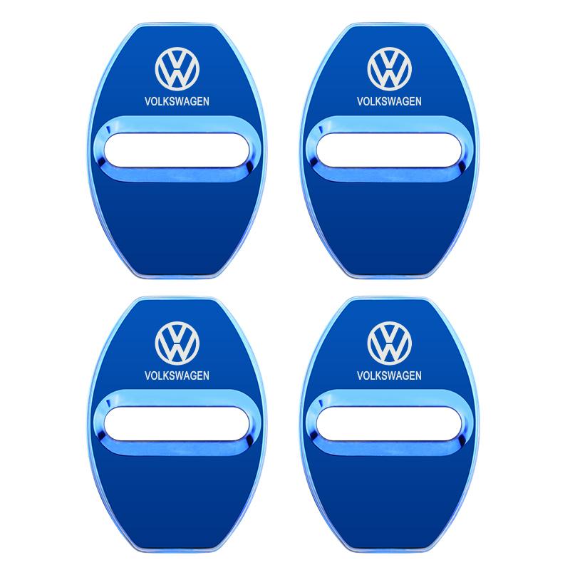 

For VOLKSWAGEN VW 4 PCS/Set Car Styling Carbon fiber Auto Door Lock Cover Case for Volkswagen VW Golf Tiguan CADDY PASSAT Car St