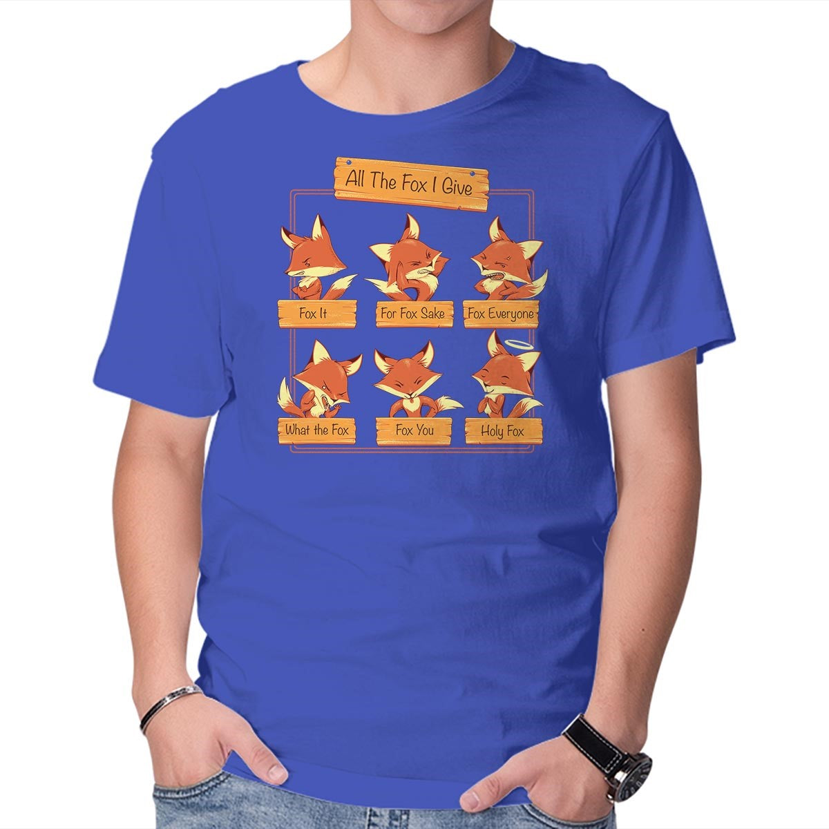 Unisex Crew Neck T-Shirt All The Fox I Give Graphic Short Sleeve Casual Tee XS