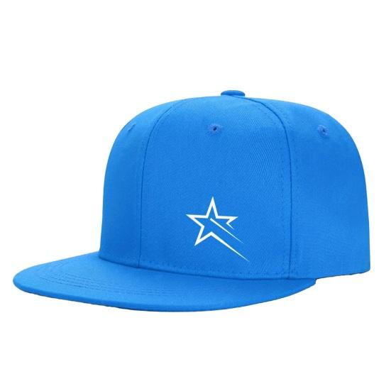 Star Print Baseball Hat, Adjustable Back Buckle Retro Distressed Style Baseball Cap, Flat Brim Outdoor Sunshade Cap небесно-голубой