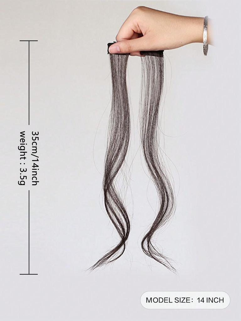 Synthetic Wigs High-temperature Silk Black 10-inch Dragon Beard Bangs Two-piece Bangs Hair Clip