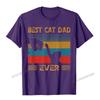 Herren Vintage Bester Katzenpapa aller Zeiten Bump Katzenliebhaber T-Shirt Camisas Herren Design Neu Ankommende Baumwoll-Tops Shirt Schriftzug für Jungen
