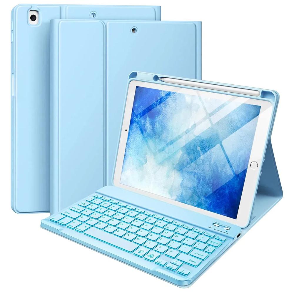 

CS-1029 Keyboard Case for iPad 10.2 (2021)/(2020)/(2019)/Air 10.5 inch (2019) Colorful Backlit Keyboard Protective Cover Sky Blue