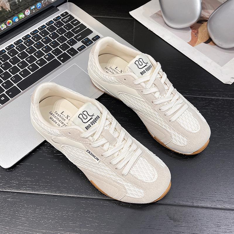 Retro mesh splicing contrasting color Dexun shoes women's 2025 new versatile soft-soled casual sports breathable Forrest Gump shoes