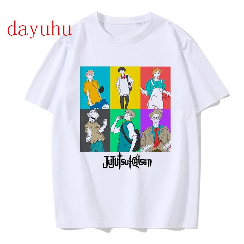 Unisex-T-Shirt Japanischer Anime Jujutsu Kaisen T-Shirt gojo satoru Oberteile Yuji Itadori Grafik-T-Shirts Cooles Unisex-T-Shirt 90er Unisex