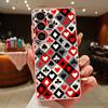 Custodia Geometrica con Texture in Tessuto per Samsung S26 Edge S25 FE S24 Plus S23 S22 Ultra A15 A16 A17 A35 A36 A37 A54 A55 A56 A57 5G Cover Ibrida Magnetica Opaca