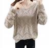 Women' Sweater Openwork Brown Soft Beige Fashionable