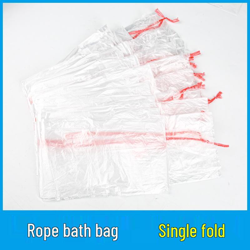 Large Disposable Bath Bags with Rope, Foldable for Wooden or Plastic Tubs, Set of 20